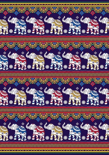 Printed Elephant Fabric 46"